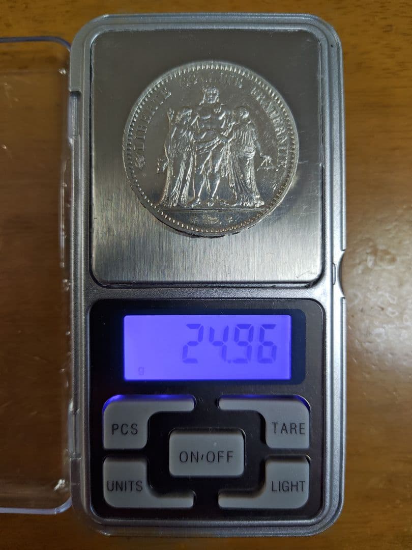 1874年 ヘラクレス 5フラン銀貨、極美＋