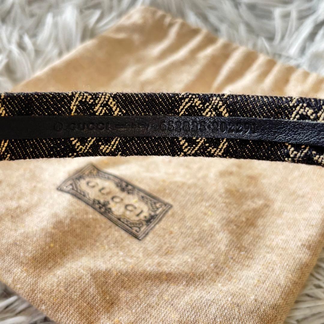 【美品】GUCCI デニムヘアバンド カチューシャ652835
