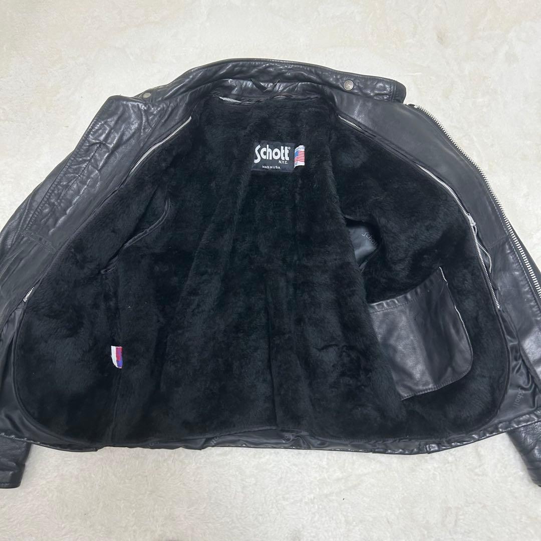 【希少サイズ42】ショット 141 シングルライダース レザージャケット XL