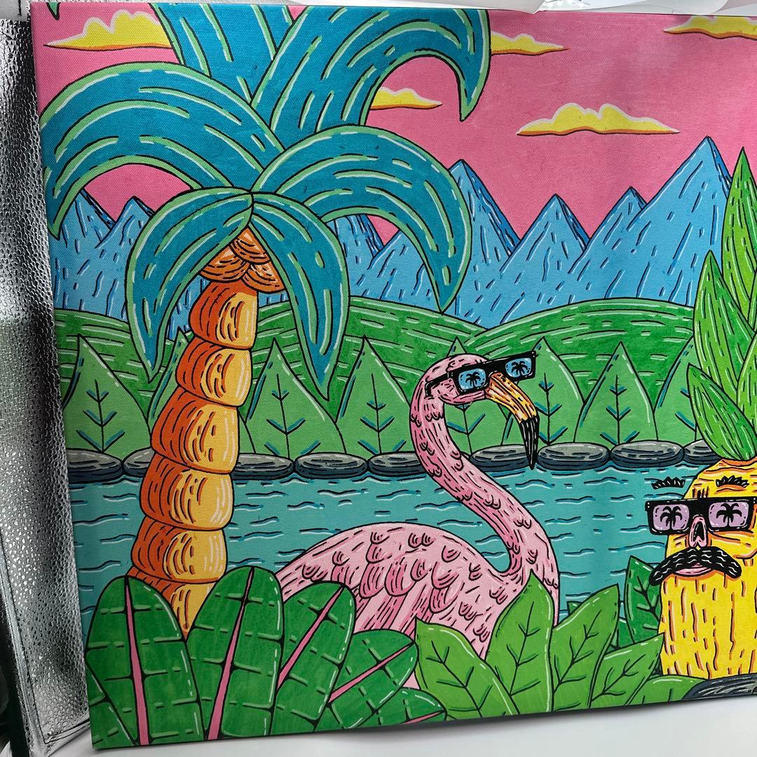 モルガ　MULGA インテリアアート　フラミンゴとパイナップルのアート