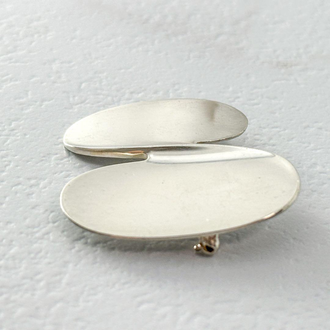  　357 シルバーブローチ　ツイスト　オーバル 925