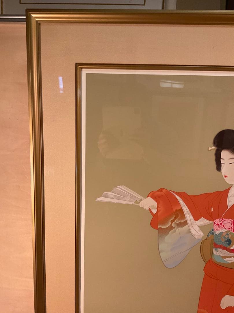 上村松園　「序の舞」　シルクスクリーン　落款・エディション・作品証明シール有り