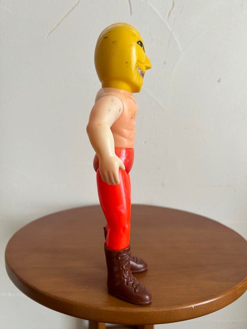 タイガーマスクのソフビ人形（ゴールデンマスク、当時物）　梶原一騎　辻なおき