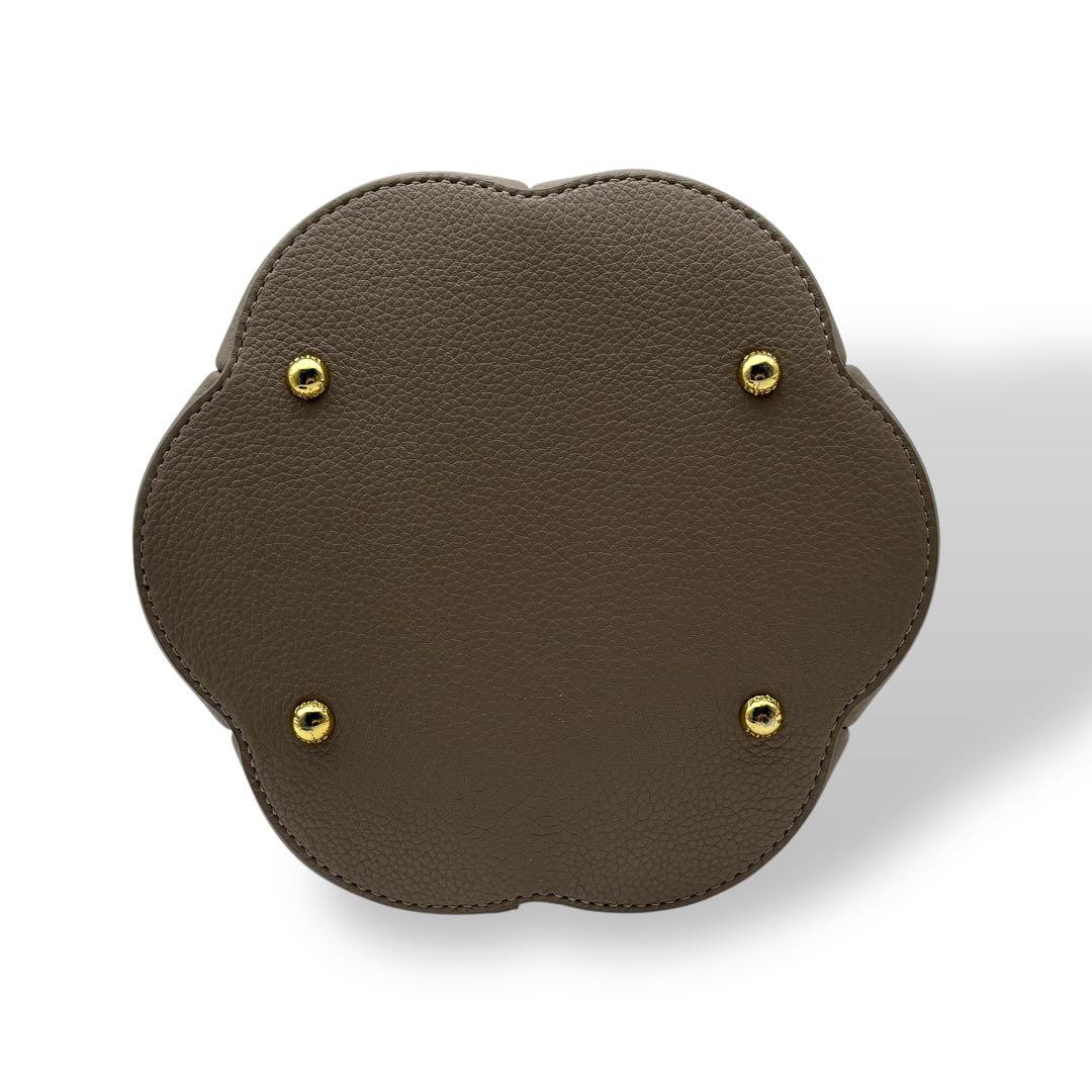 専用 ポレーヌ ショルダーバッグ カヌレバッグ 斜め掛け レザー グレー系