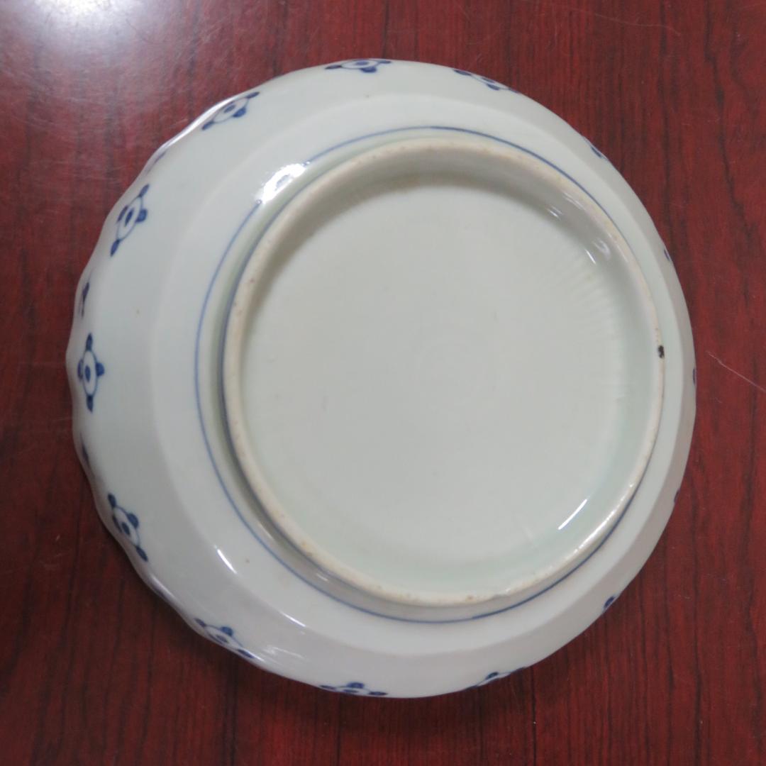 中皿 2枚 鳥 花 島 海 染付 明治 大正 その2