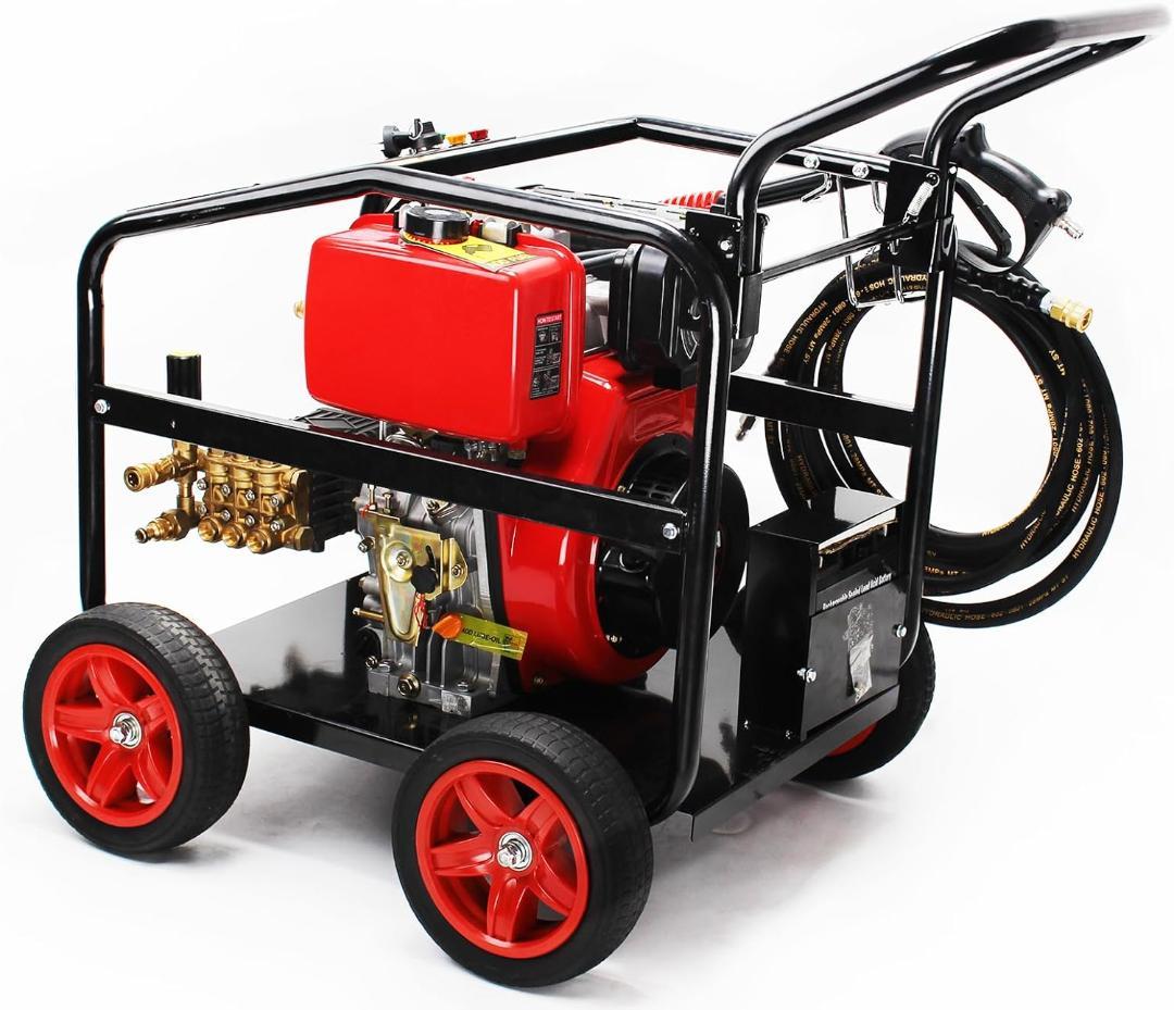 エンジン高圧洗浄機 キーで起動 ディーゼル燃料 高圧200bar