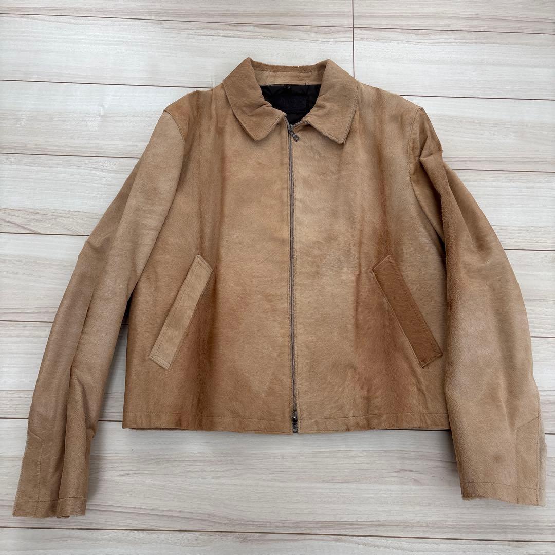 CASUAL プラダ　PRADA ハラコJKT レザーJKT ファー付き