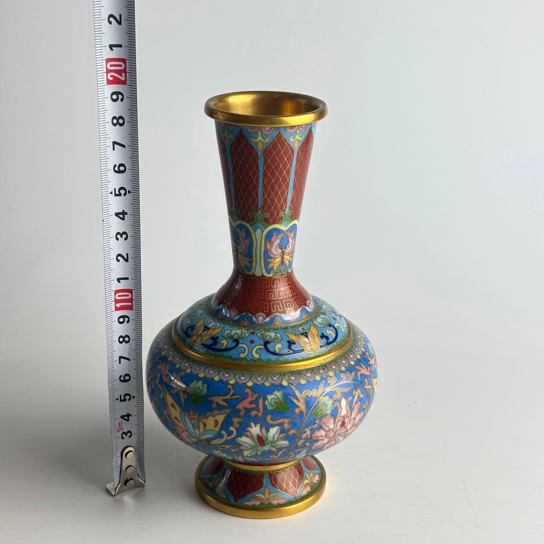 中国 古美術 花器 花入 花瓶 七宝焼 景泰藍