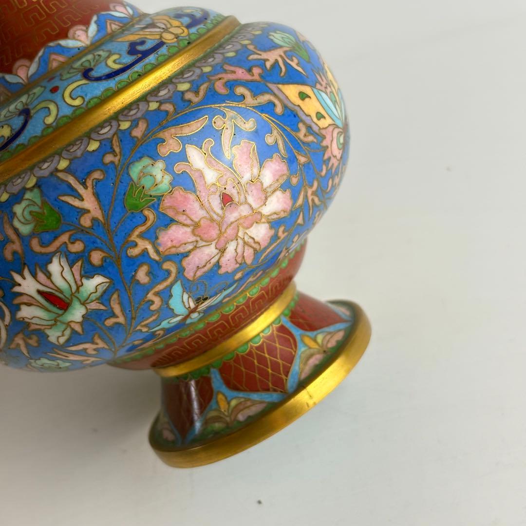 中国 古美術 花器 花入 花瓶 七宝焼 景泰藍