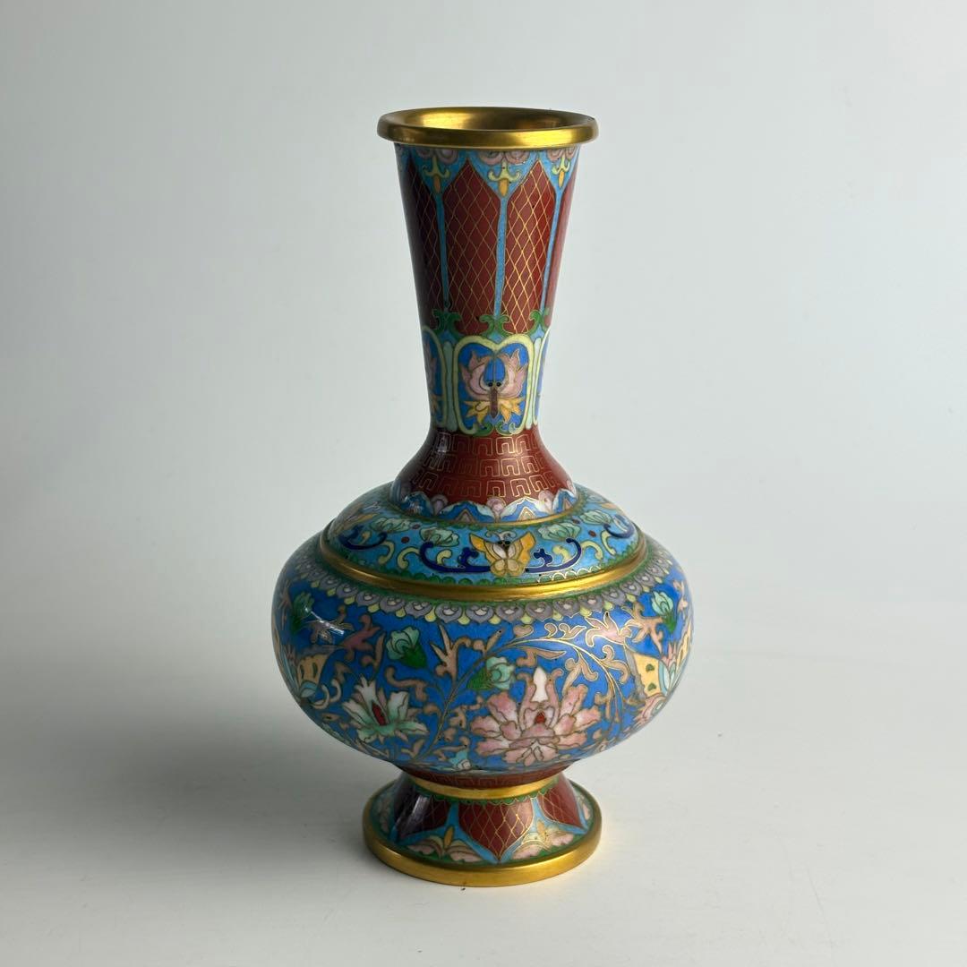 中国 古美術 花器 花入 花瓶 七宝焼 景泰藍