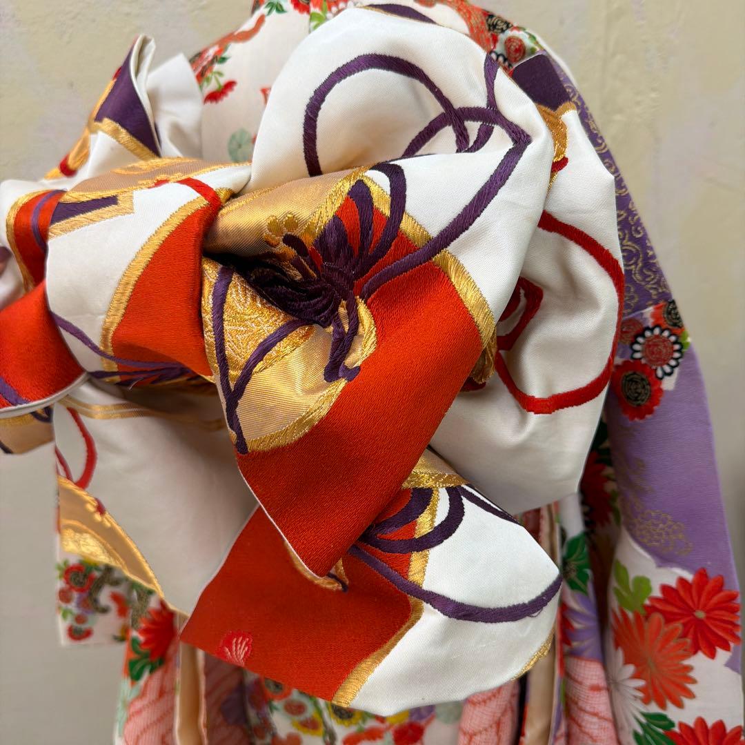 No.k004七五三 7歳 着物 フルセット レトロ柄