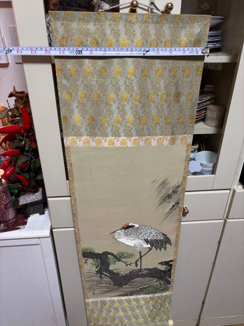 鶴の絵柄 掛け軸 JAPAN VINTAGE HANGING SCROLL
