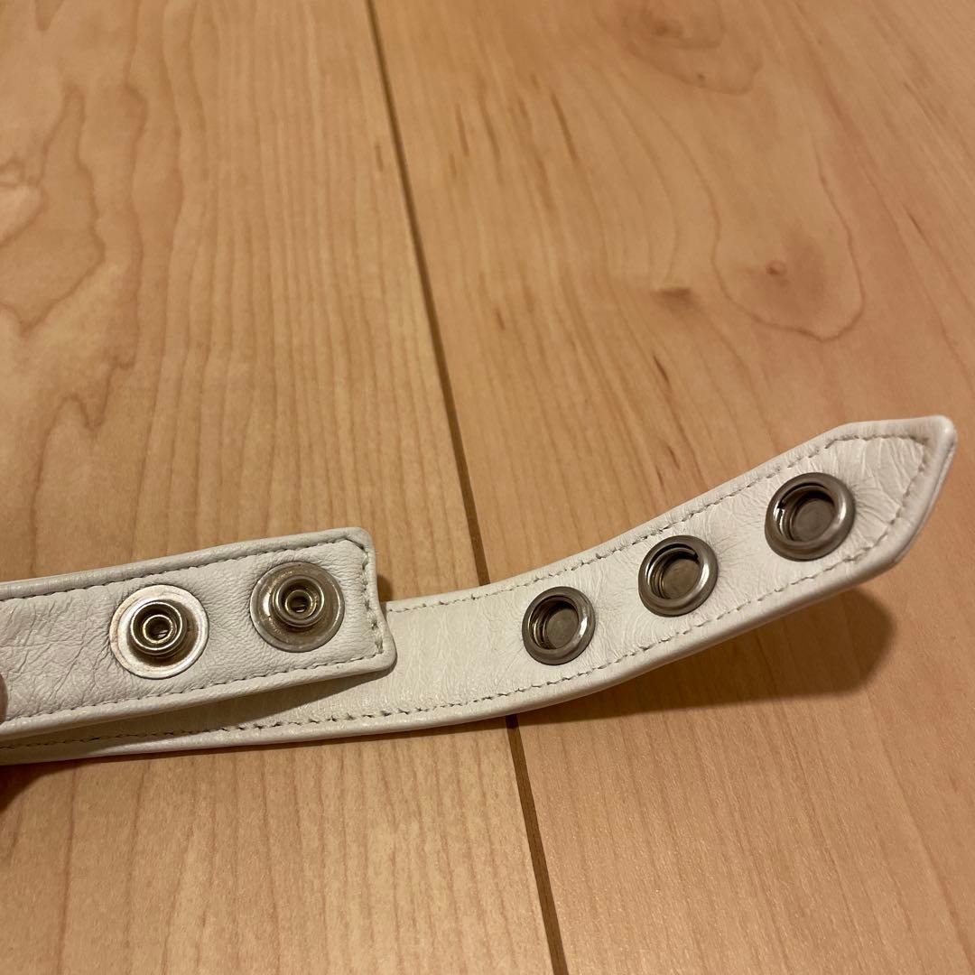 【美品】クロムハーツ　レザーブレスレット　ホワイト