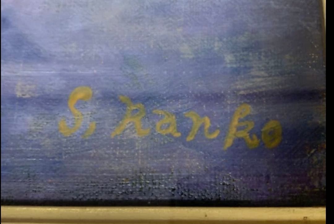 油彩画 富士山 絵画 額縁付き インテリア 壁掛け 43cm x 60cm