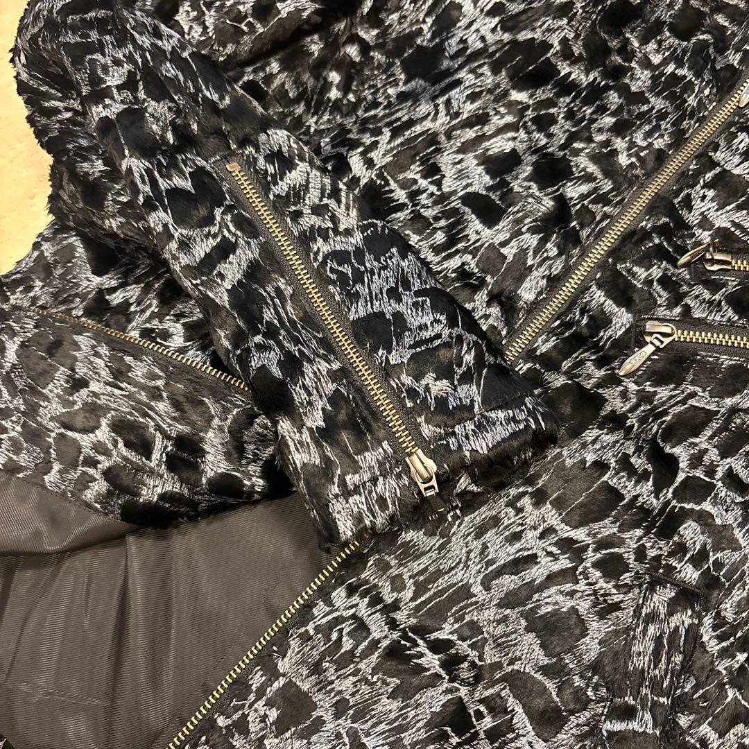 美品⭐️TORNADO MARTウェットルック シールライダースブルゾンジャケット