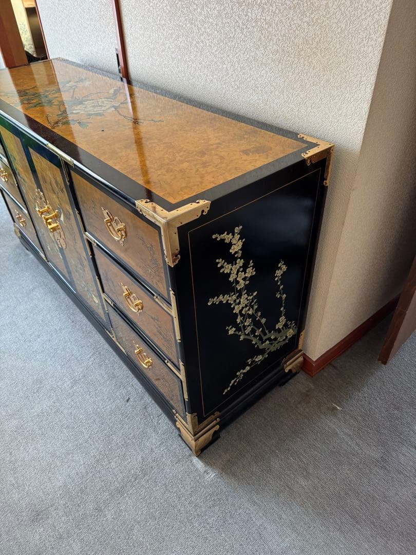 加賀友禅 和ダンス 和簞笥 金箔装飾 伝統工芸品