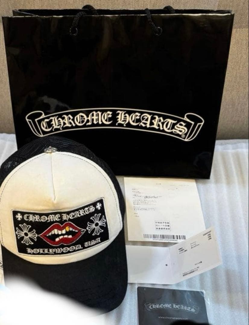 正規品希少CHROME HEARTS メッシュキャップ ホワイト/ブラック