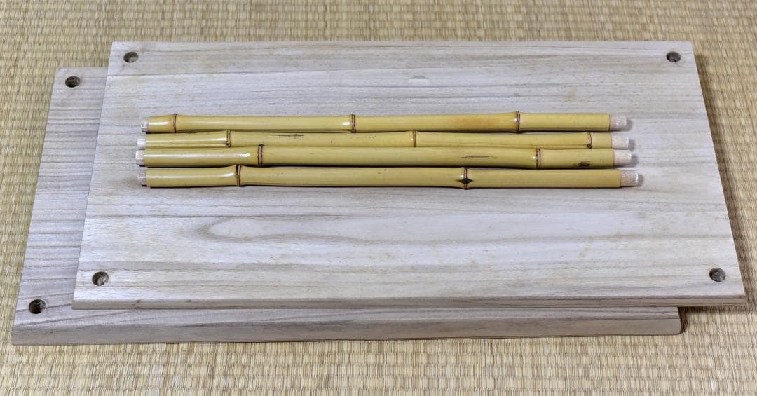 竹台子、組立式【極上品】飾り棚お茶道具／共箱