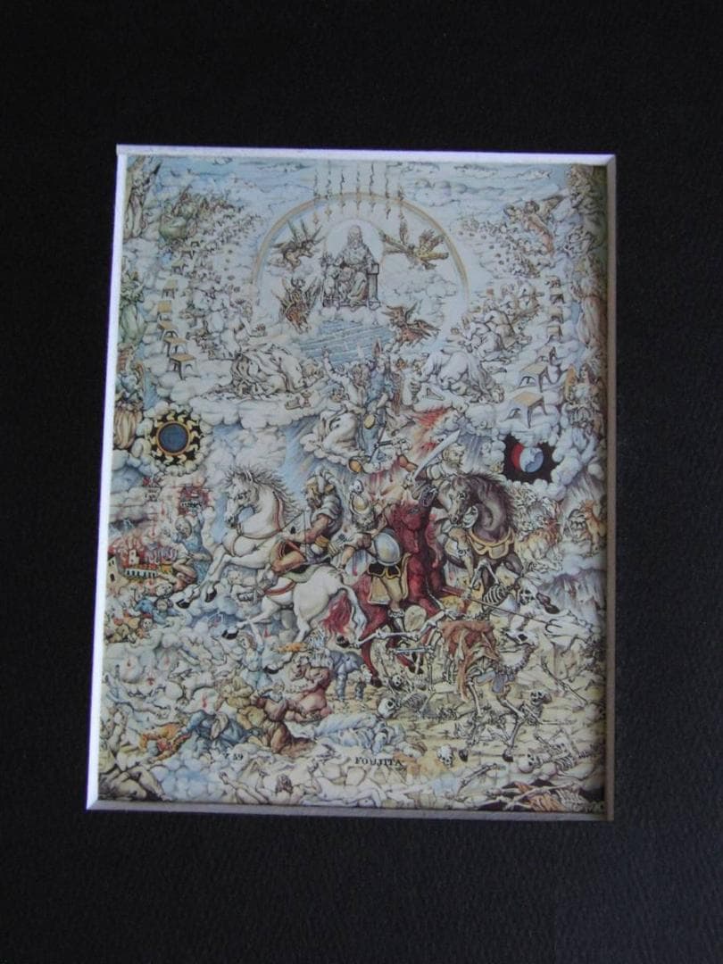 藤田嗣治、「Les Quatre Cavaliers」、希少画集の額装画