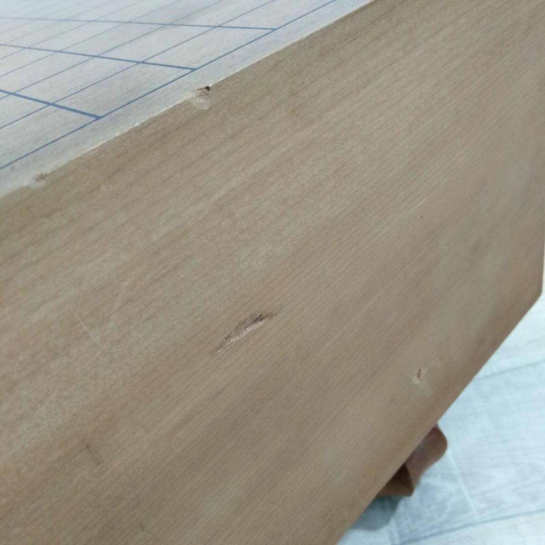 【良品】碁盤 5寸7分 厚み17.4cm 天然木 ３２号蛤碁石 板目木裏