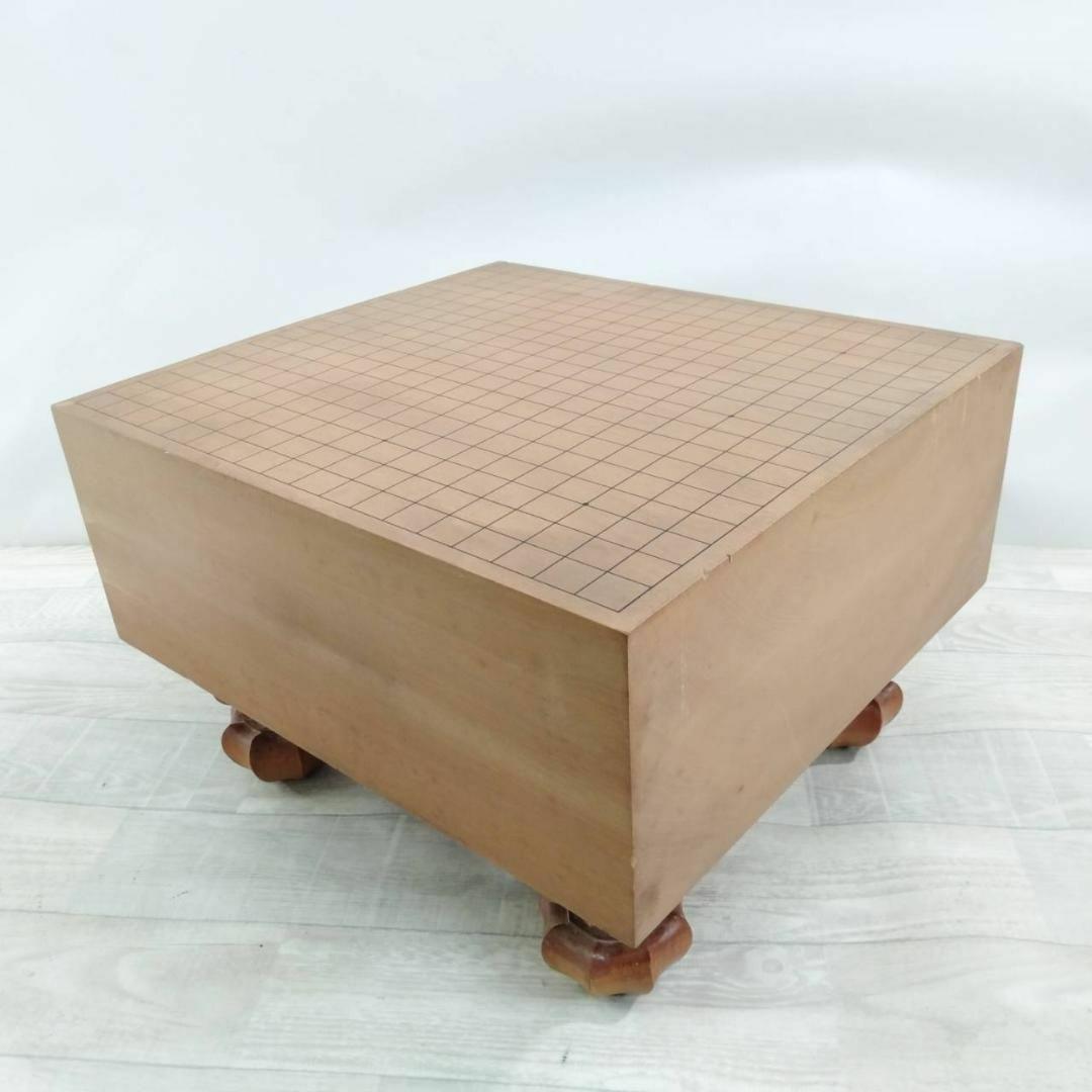 【良品】碁盤 5寸7分 厚み17.4cm 天然木 ３２号蛤碁石 板目木裏