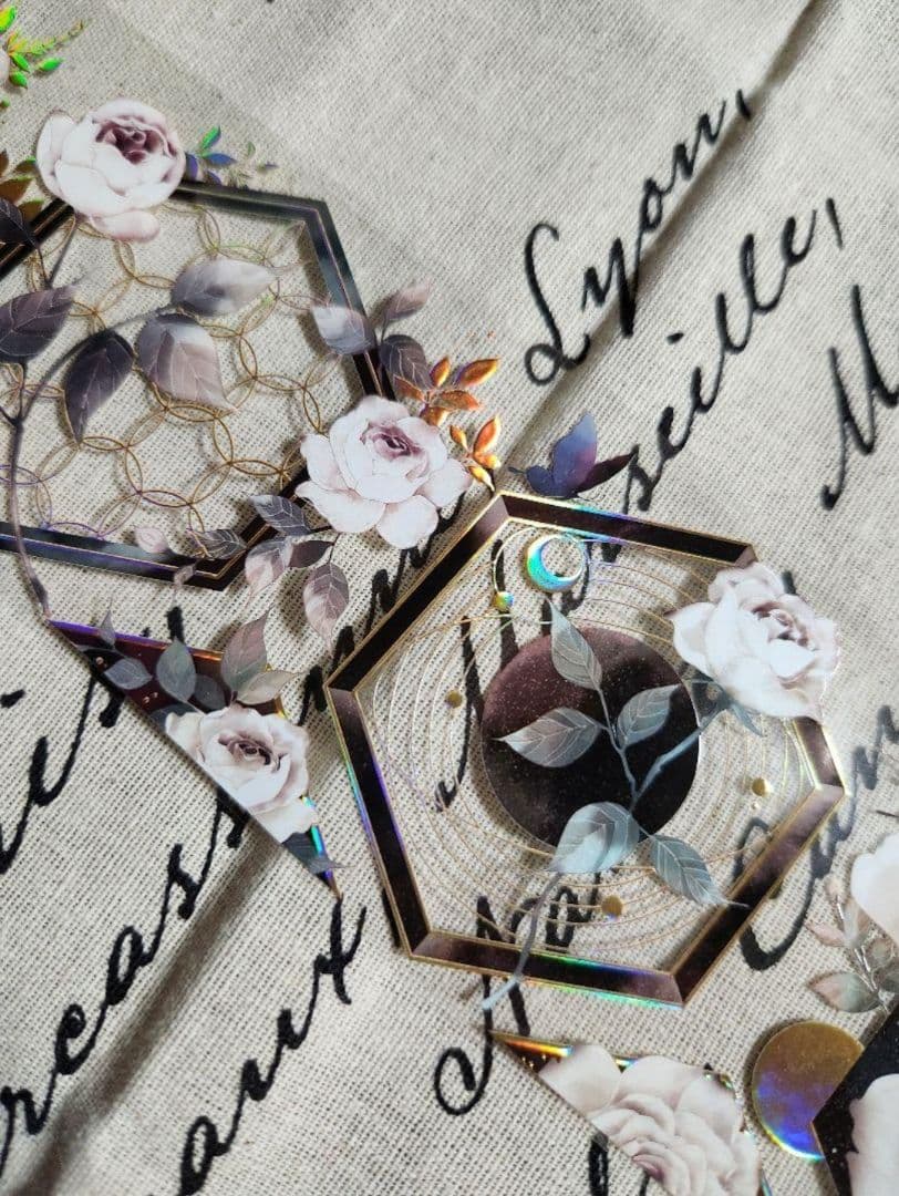 コラージュ マステ 海外 和柄 花 装飾 1ループ 切売り おすそ分け