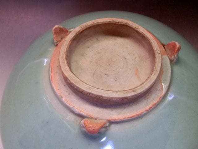 鉢■青磁の鉢 三つ足 灰器 平鉢 古玩 唐物 中国 古美術 時代物 骨董品■