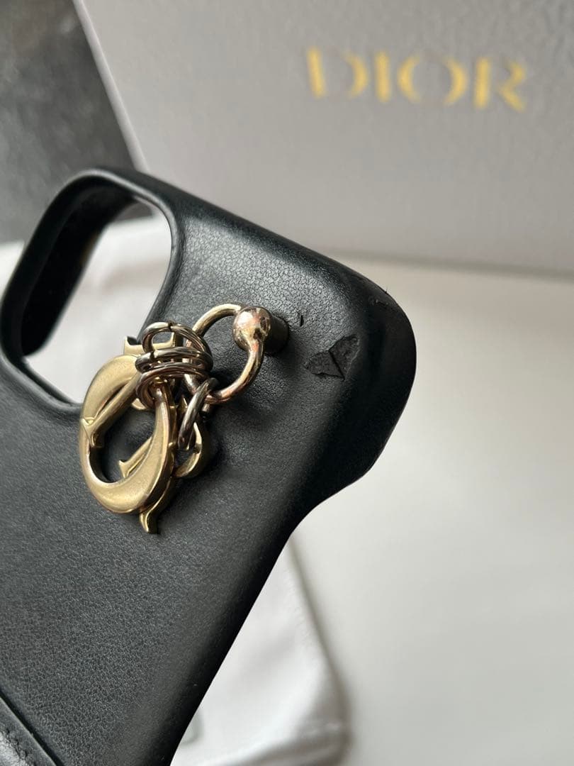 Dior iPhone 13 黒 レザー ケース