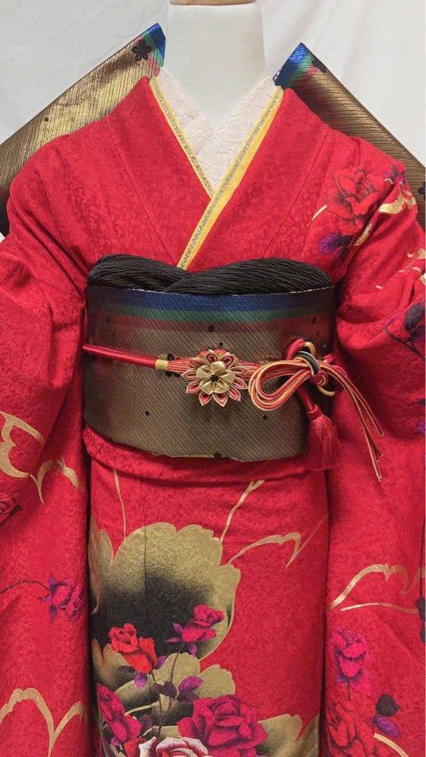 サカイ品　赤色花柄振袖 振袖フルセット 振袖 振袖セット 成人式