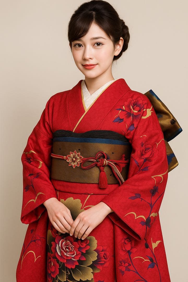 サカイ品　赤色花柄振袖 振袖フルセット 振袖 振袖セット 成人式