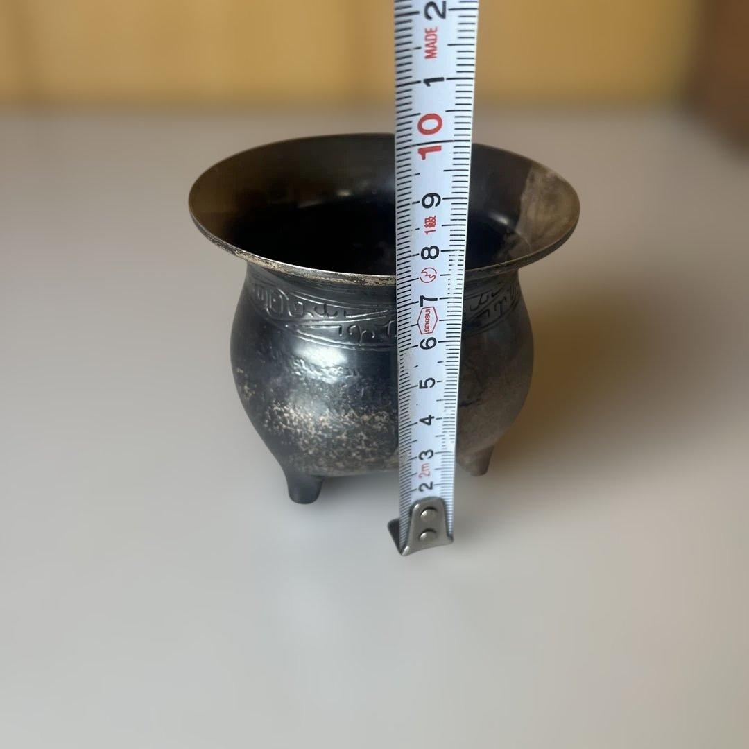 銀製　香炉　在銘