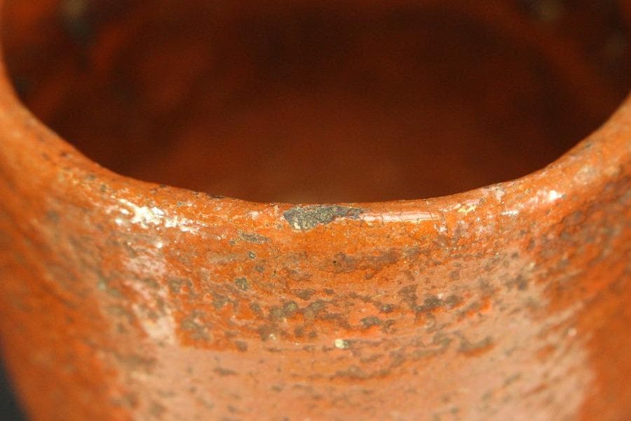 茶道具 赤楽茶碗 野点 時代物(A806)