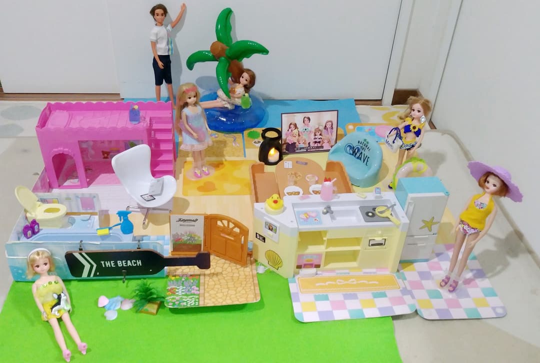 旧64 『テラスから海へ♪ビーチハウス』リカちゃんゆったりさん 音の出るキッチン