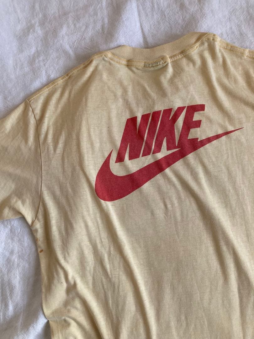 80s NIKE ナイキ ヴィンテージ イエロー マラソンT アメリカ製 L