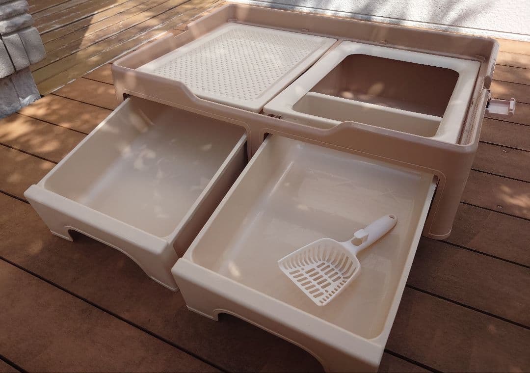 キャットケージ 2段式 ☆にゃん箱1号　STADIUM アイボリー(おまけ付き)