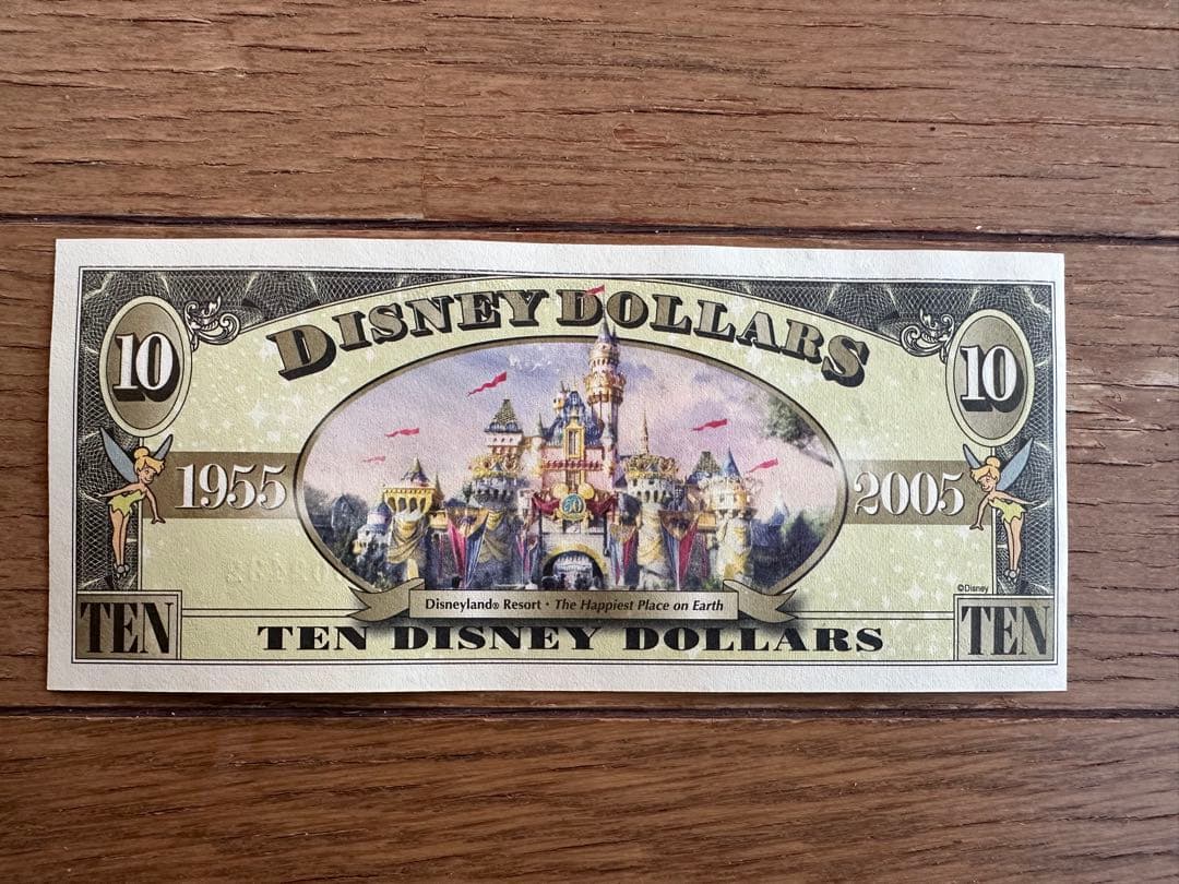 ディズニーダラー　カリフォルニア50周年記念紙幣4枚セット　5ドル札×2枚