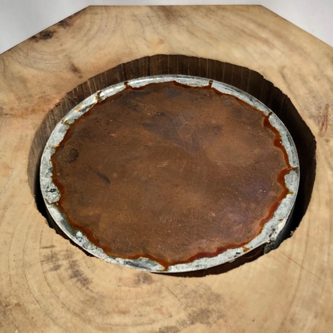 古民具　卓上火鉢　木製 八角形 小型　茶道