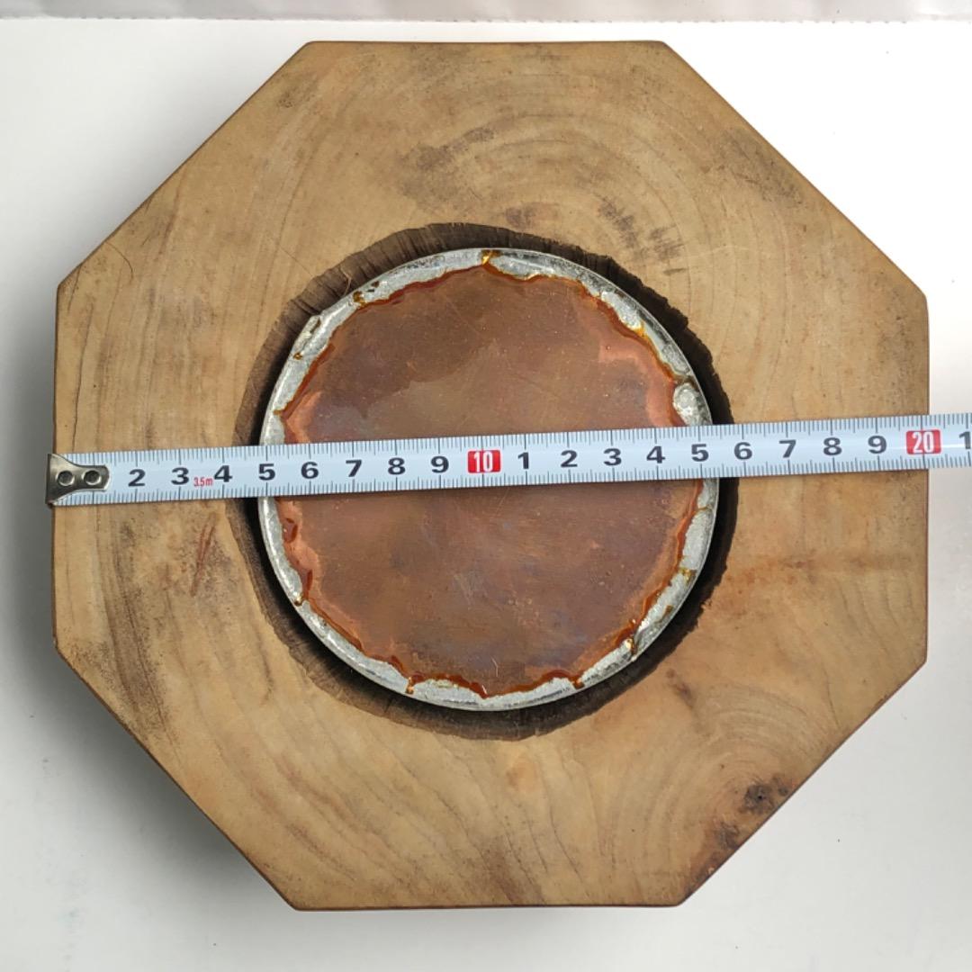 古民具　卓上火鉢　木製 八角形 小型　茶道