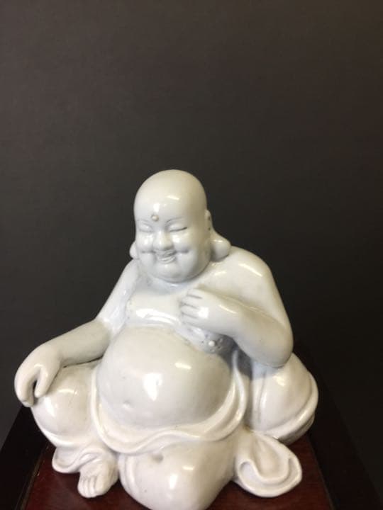 彌勒佛 陶瓷 德化窯 時代物 中國古玩 古美術 何朝宗印在銘