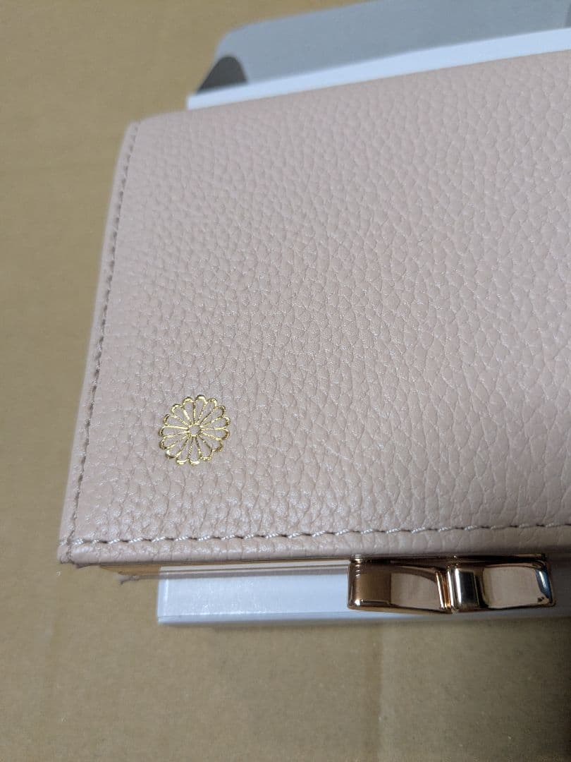 即日発送 皇居限定 がま口財布 ピンクベージュ