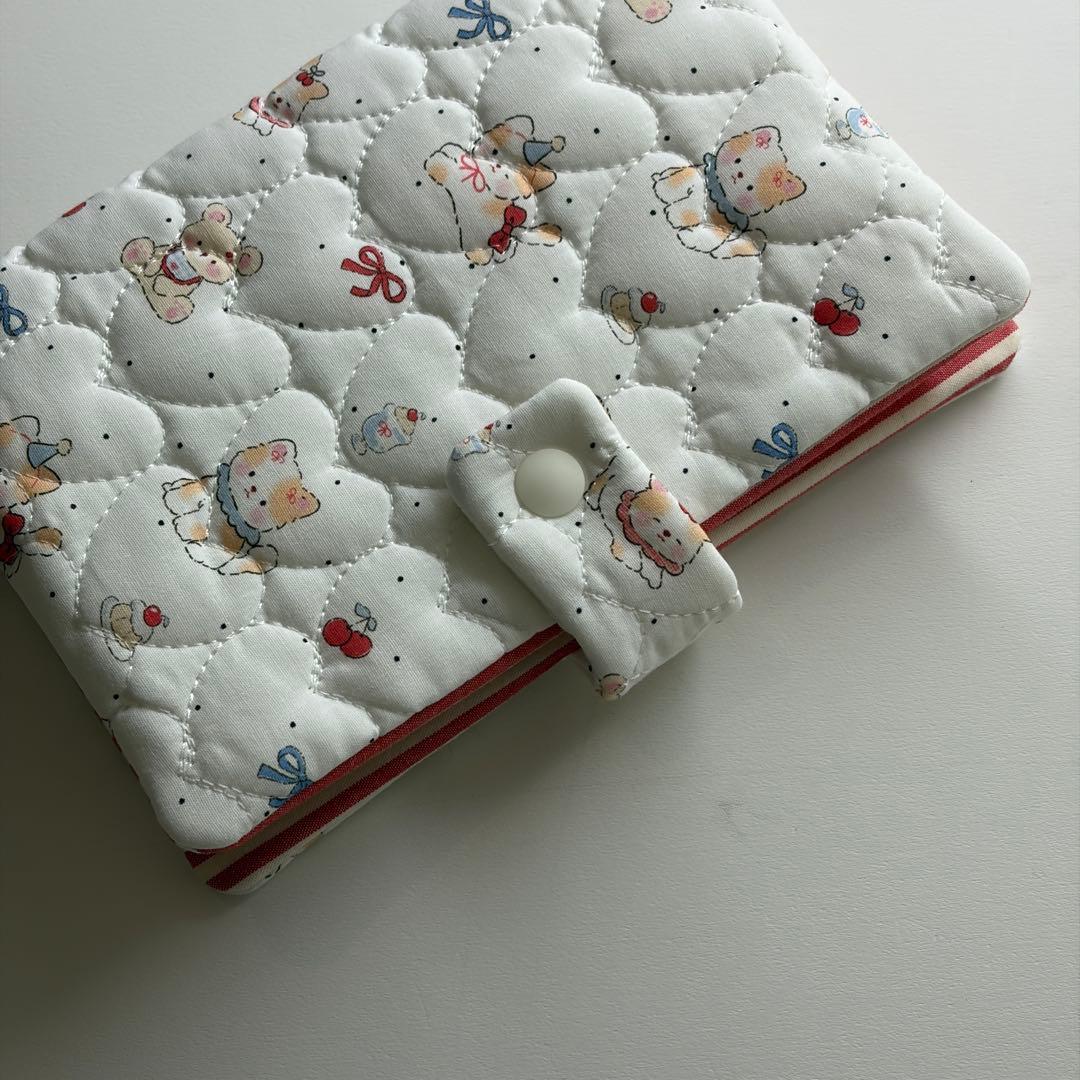 バインダーカバー　ハートレトロ柄　A6 韓国　貯金