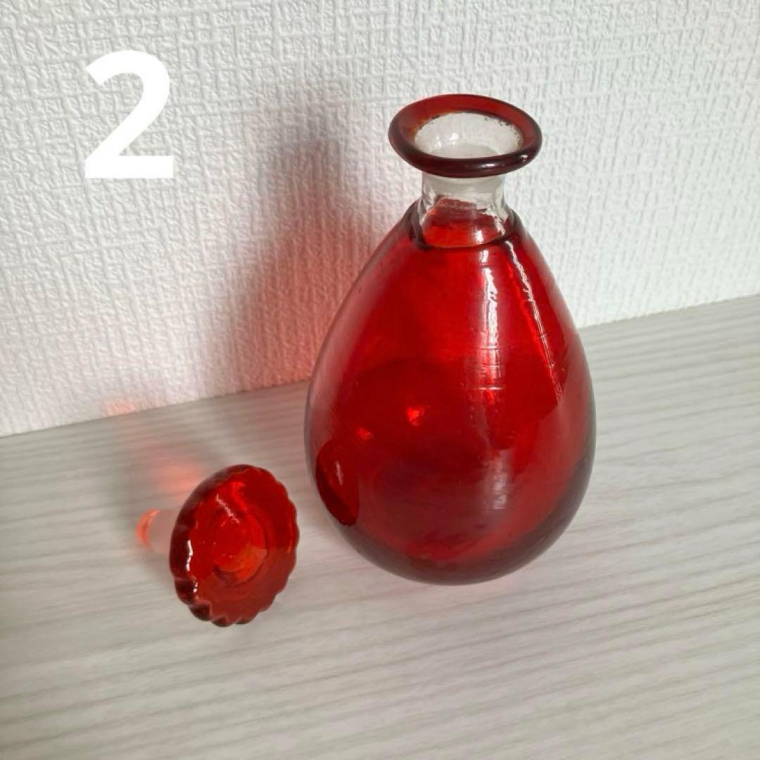 o*f様 2【倉敷ガラス】小谷眞三 花型栓の赤瓶