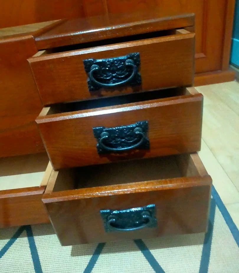 長火鉢風アンティーク和風木製家具 4引き出し