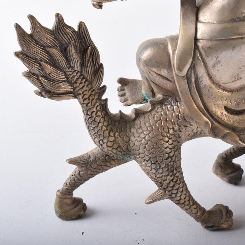 仏教美術　白銅　チベット仏　ヴァジュラパーニ　金剛手菩薩　仏像　V　7735