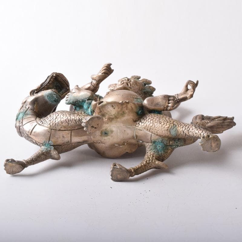 仏教美術　白銅　チベット仏　ヴァジュラパーニ　金剛手菩薩　仏像　V　7735