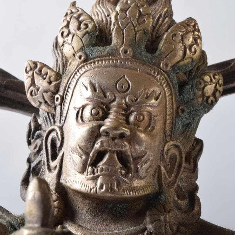 仏教美術　白銅　チベット仏　ヴァジュラパーニ　金剛手菩薩　仏像　V　7735