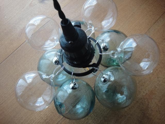 シーリングカバーつき浮雲ラムネヴィンテージガラスランプアンティークレトロ