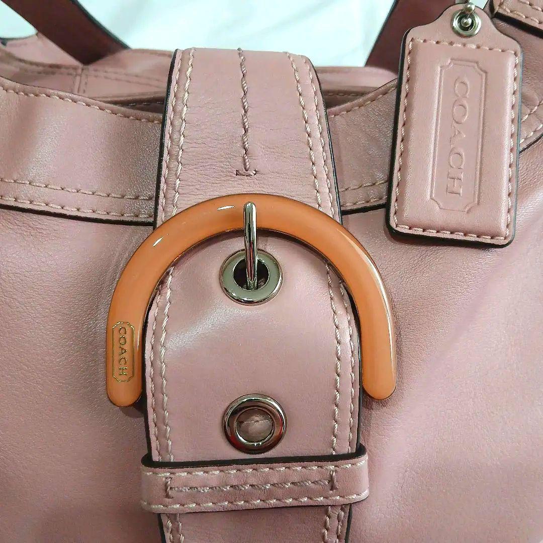希少　コーチ　ハンド　ショルダーバッグ　ソーホー　レザー　ホーボーピンクy2k