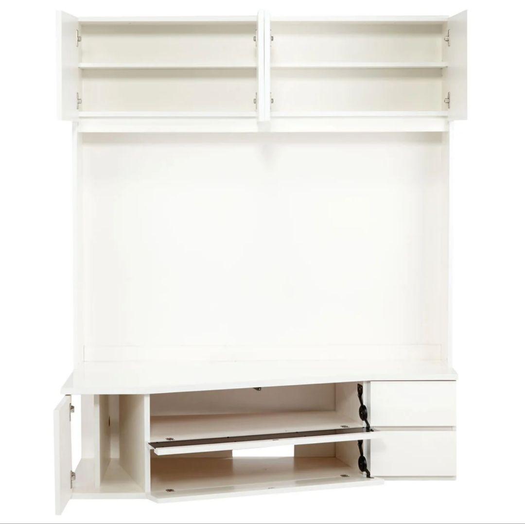 【美品・送料設置込】ディノス コーナー壁面収納 テレビボード 左壁付け(予備付)