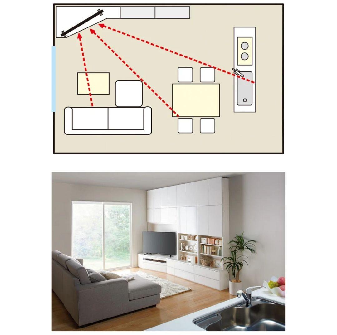 【美品・送料設置込】ディノス コーナー壁面収納 テレビボード 左壁付け(予備付)